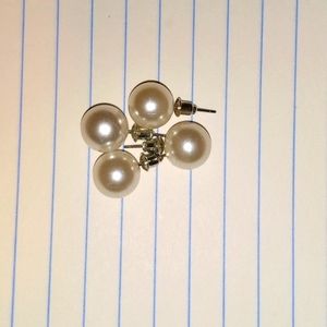 3 Pairs of Large Pearl Earrings